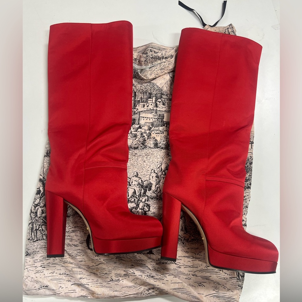 Gucci Ribbed Knee Boots new 38 E103 - Picture 5 of 6